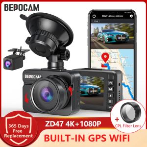 BEPOCAM ZD47 CAR DVR 4K CPL + 1080P Задняя камера встроенная камера GPS Wi-Fi Vi-Frie