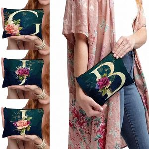 elegant Letters Makeup Bag Bridesmaid Cosmetic Bags Pouch Gifts for Her Custom Initial Make-up Toiletry Bag Bridesmaid Proposal Q4SI#