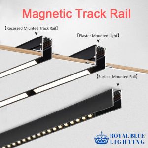 Magnetbanan rececessed /plastring /ytmonterad typ nagel modern flexibel magnetlampa ingen huvudlampstil 0,5 /1 meter skena