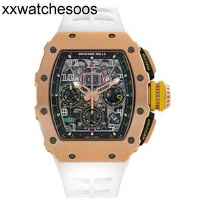 Homens MiersRichs Watch VS Factory Men Tpt Case RG Rose Gold Black 45mmQWHHCaso de fibra de carbono