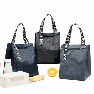 Borsa termica per il pranzo fresca isolata Borsa termica impermeabile Picnic portatile Cibo Bento Storage Ctainer Borse per la colazione da ufficio Q5Mx #