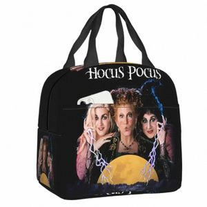 Pocus Hocus Sanders Sisters Witch Isolated Lunch Tote Bag For Women Kids Halen Film återanvändbar Cooler Thermal Lunch Box T5HQ#