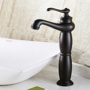 Bathroom Sink Faucets Vessel Faucet Solid Brass Good For El / Motel Home One Handle High Arc Oil Rubbed Bronze Black 2058