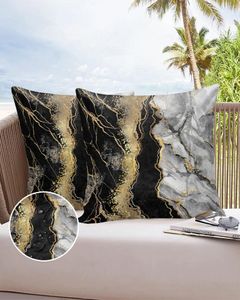 Fronha abstrata mármore preto à prova d'água, fronha para casa, sofá, escritório, decoração de capa de almofada de carro