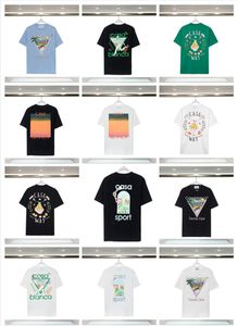 Herr t-shirts Men's T Brand Designer Tees Rainbow Mushroom Letter Print Kort ärm Toppar Bomull Löst män Casablanca Women Shirt