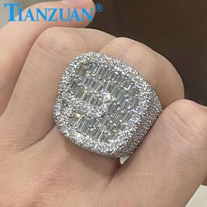 تصميم بسيط G حرف Sier Moissanite Ring Ring Rings للأزواج المجوهرات الراقية