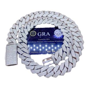 Designer Sier Necklace Neckor Iced Out Pass Diamond Tester Sterling VVS Moissanite Pendant Cuban Link Chain