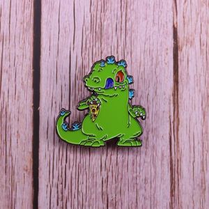 Broche divertido de animais verdes, broche fofo de filmes de anime, jogos de esmalte duro, broche de desenhos animados, mochila, chapéu, bolsa, colarinho, emblemas de lapela