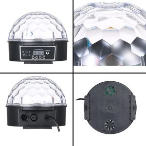 6 цветов светодиодный дисковый шарик DMX Crystal Magic Ball Stage Effect Effect DJ Party KTV Рождественский звук активированный свет с пультом дистанционного управления