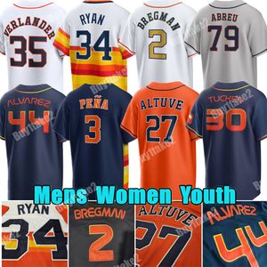 Anpassad 27 Jose Altuve Baseball Jersey Alex Bregman Jeremy Pena Yordan Alvarez Houston Kyle Tucker Craig Biggio Astros Ronel Blanco Josh Hader Justin Verlander