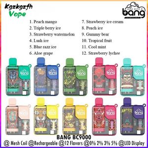 Bang Box BC 9000 Puflar Tek Kullanımlık Vape Kalem E Sigara 550mAh şarj edilebilir pil 16ML POD Mesh Bobin Vape Tek Kullanımlık.