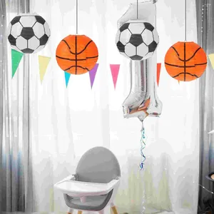 Ljusstakar hängande papper lyktor fotboll bollar sport fällbara dekorativa järnhantverk kreativa basketboll fotboll