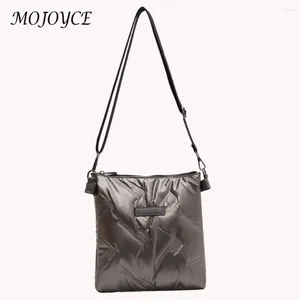 Shoulder Bags Fashion Crossbody Quilted Cotton Padded Shopper Bag Solid Color Handbag Zipper For Travel Lady Purse