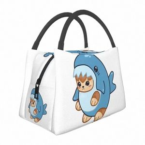 personalizzato Cat Shark Carto Anime Animali Borse pranzo Uomo Donna Raffreddatore termico Lunch Box isolato per viaggi d'ufficio E5AA #