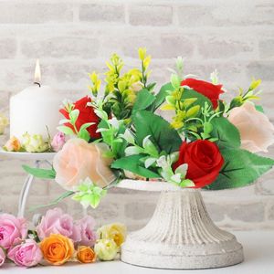 Dekorativa blommor Rose Ball Table Artificial Flower Arrangement Wedding Blossom Fake Bouquet Faux Decorations