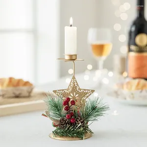 Candle Holders 4pcs Christmas Holder Pillar Table Centerpiece For Holiday Party Tabletop Decorations Desk Topper