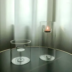 Подсвечники набор из 3 стеклянных подсвечников для свадебных центральных элементов, прозрачные чайные свечи, домашний декор, декоративные подсвечники
