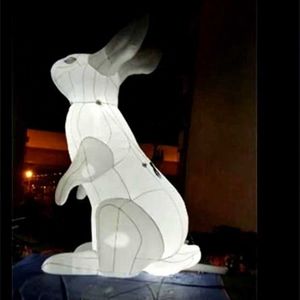 wholesale wholesale Giant 13.2ft Inflatable Rabbit Easter Bunny model Invade Public Spaces Around the World with LED light