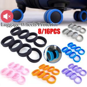 Rodas de bagagem de 8/16pcs Rodas de silicone protetor Capas de gola de gola de gola de giro de gola de viagem Reduza as rodas de ruído Tampa de guarda