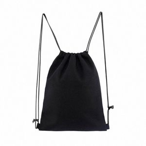 simple Drawstring Backpack String Bag Sports Gym Sack for Men Women Cinch String Backpack Breathable Cott Canvas Bag M8Z6#