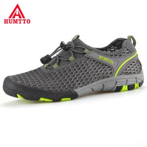 Sapatos Humtto Summer Sapatos Esporte ao ar livre Sapatos para homens Trekking tênis escalando sapatos para homens sandálias de praia de água respirável