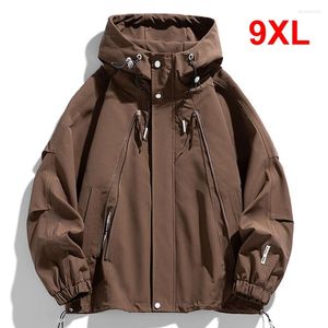 Jaquetas masculinas jaqueta de acampamento homens impermeável windbreak carga plus size 9xl moda casual cor sólida grandes casacos masculinos