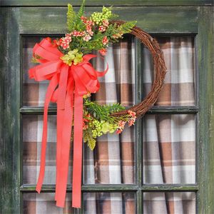 Decorative Flowers 2024 Styl E Bow Ribbon With Dead Branches Garland Outdoor Courtyard Party Decorations