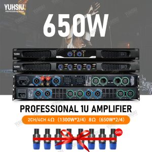 Professional Digital High Power 1U Amplifier 650W 2/4 -kanaler Audio för DISCO utomhuskonserter Subwoofer Högtalare Stage DJ KTV