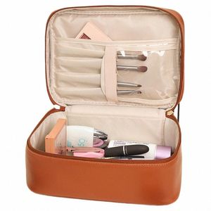 large-capacity Makeup Bag PU Leather Portable Travel W Cosmetic Bag Toiletries Organizer Female Storage Handheld Box 2023 New 32ON#