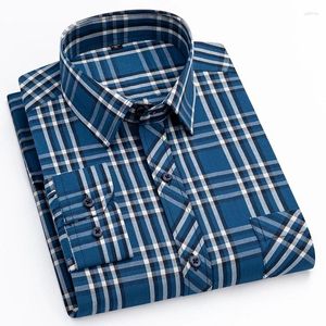 Męskie koszule męskie Mężczyźni Plaid Long Rleeve Przyjść wiosna jesień formalny Extra Duża bawełniana wysokiej jakości sukienka plus size