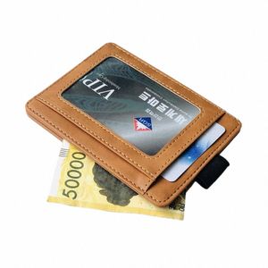 Porta carte da uomo in pelle PU da 1pc Portafogli da viaggio vintage firmati Car-Cover per documenti Porta carte in pelle con borsa Busin J8PY #