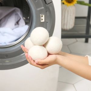 6PCS 3/4/5cm Fleece Dry Kit Ball Reusable Wool Dryer Balls Softener Laundry Washing Machine Accessories Home Washing Balls