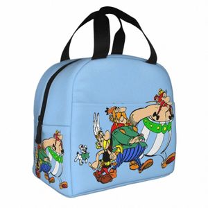 Asterix Obelix断熱されたランチバッグアドベンチャーキャラクターMeal Ctainer Cooler Bag Tote Lunch Box School School Picnic Bento Pouch j4cm＃