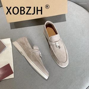 Casual Shoes loafers Summer Walk Moccasines Suede Women Spring Autumn Fashion Causal Leather Metal Pendant Flat Lazy Slipon Mules