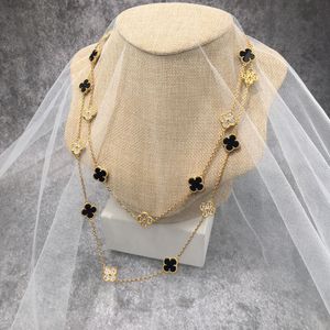 Colar de trevo de marca de moda feminino colar de luxo colar de designer de moda de alta qualidade colar de ouro 18k titânio aço feminino charme colar de diamante