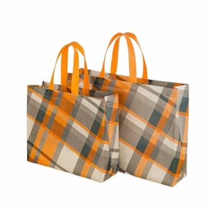 Borse da negozio riutilizzabili in plaid giallo Borse da negozio in tessuto N Eco Borsa da donna Pieghevoli Borse da viaggio di grande capacità Organizzatore di stoccaggio Shopper K6lw #