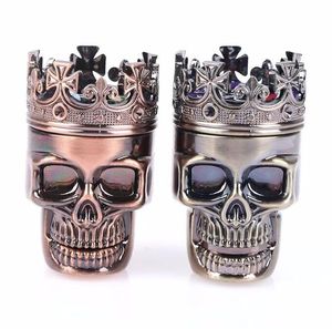 King Skull Shape Metal Tobacco Smoking Grinder Zinc Alloy Herb Smoke Grinders Tools Muller Magnetic Abrader Crusher 2 colors