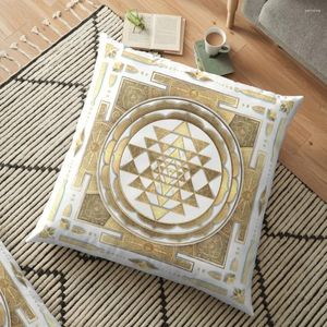 Pillow GOLDEN SRI YANTRA (white Background) Floor Cover For Sofa Case