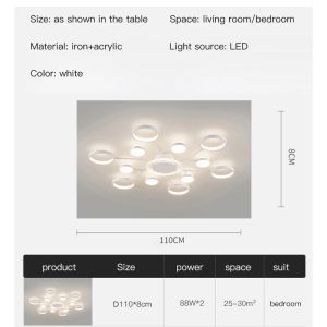 2023 lustre de LED moderno para sala de estar sala de jantar luminária de lâmpada de teto de teto de teto de teto