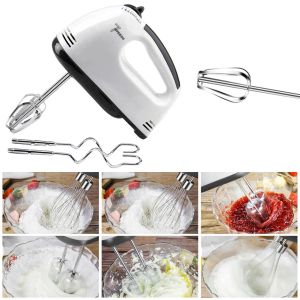 100W Electric Food Blender Vish Manual Mini Mixer Egg Beater 7 Hastigheter Kök Bakning Cake Cream Whipper Deg Mixer Tools Tools