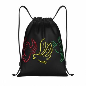 Benutzerdefinierte Ajaxs Bobs Marleys 3 Little Birds Kordelzug Taschen für Shop Yoga Rucksäcke Männer Frauen Sport Gym Sackpack V5fW #