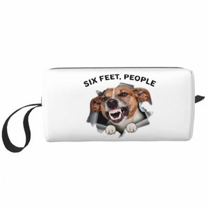 Jack Russell Terrier Six Fet People Makeup Torba Kobiety podróżowanie kosmetyczne urocze torby na magazynowanie psów A4XS#