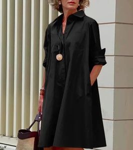 Mcdv Womens Long White Shirt Dress Spring and Autumn Casual Korean Retro Oversized Size Medium Gown Loose Cardigan 240327