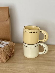 Mugs 430ml Chubby Ceramics Mug With Thick Handle Creative Water Cup Coffee Personality Milk High Aesthetic Value Gift