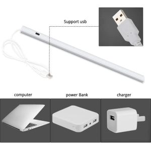 USB 5V Powered Smart LED -stång Lätt strip Hand Sweep Sensor Aluminium Profil Lamp Köksskåp Garderober Skåp Bakgrundsbelysning