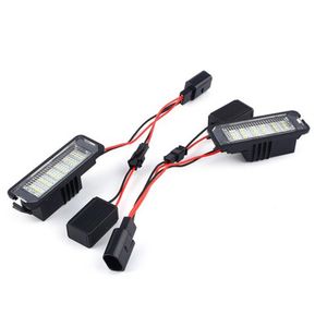 2Pcs 12V LED Number License Plate Light Lamps Car License Plate Lights Auto Exterior Accessories For VW GOLF 4 5 6 7 For Polo 6R