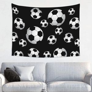 Tapeçarias de futebol padrão tapeçaria parede pendurado impressão poliéster bolas de futebol esportes boho cobertor decoração do quarto tapiz