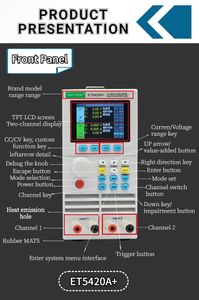 Yükseltme ET5410 Programlanabilir DC Elektronik Yük 500V/150V 400W USB Bağlantı Tek/Çift Kanal Metre Pil Kapasite Test Cihazı