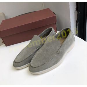 Men's casual shoes LP loafers flat low top suede Cow leather oxfords Moccasins summer walk comfort loafer slip on loafer rubber sole flats EU35-46 R31