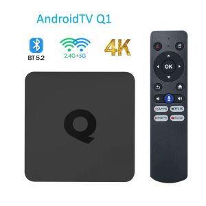 ATV Q1 H313 Quad CoreデュアルWifi Androidtv 11 TV Box 8GB 16GB 2.4G / 5G BT5.2セットトップボックスメディアプレーヤー